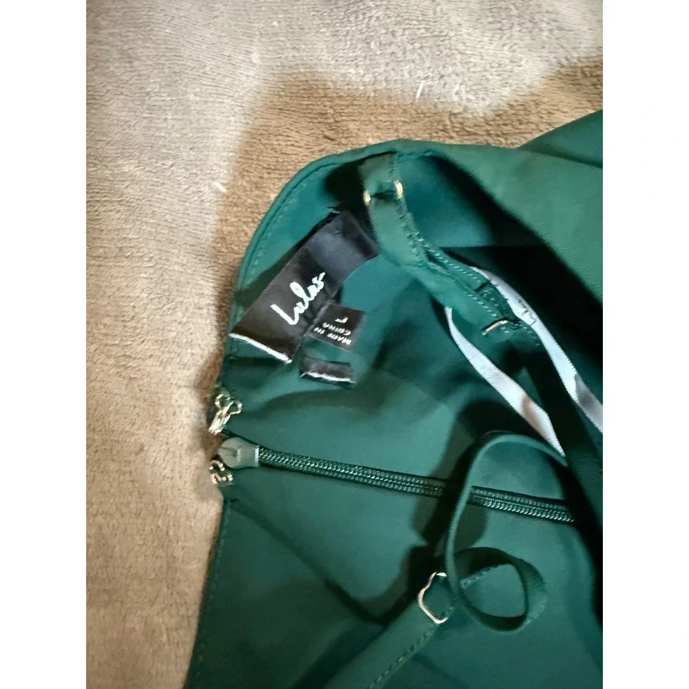 NWOT Lulus Reinette‎ Dark Green Midi Dress Dark Green Size Large Formal Y2K